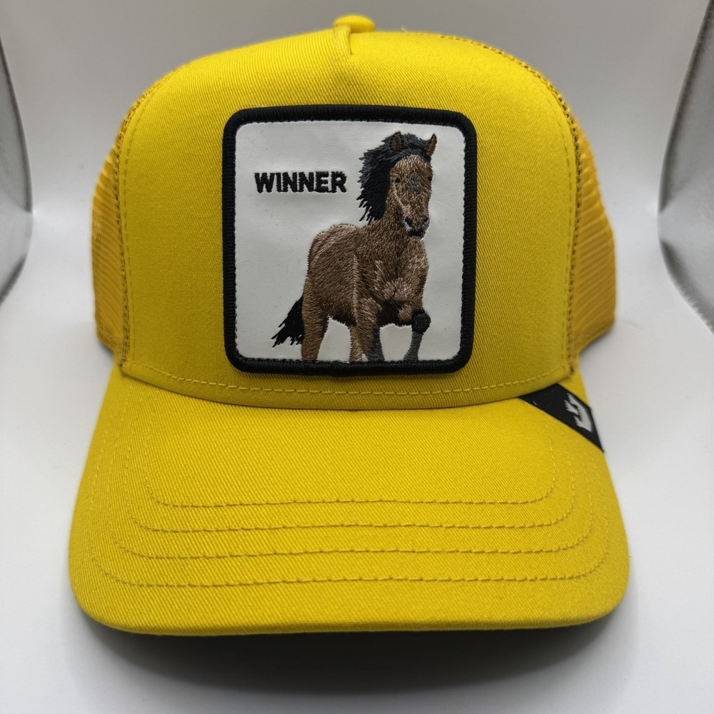 Goorin Bros Yellow Winner Horse Trucker Hat Adjustable Snapback